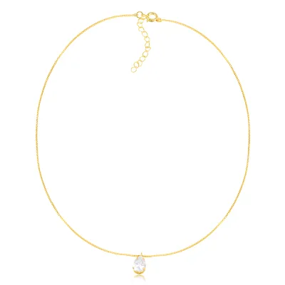 Colar Ponto de Luz Gota Zirconia