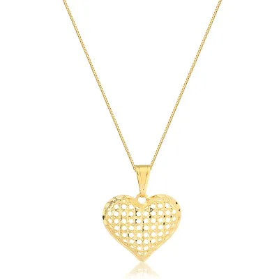 Colar com Pingente de coração diamantado