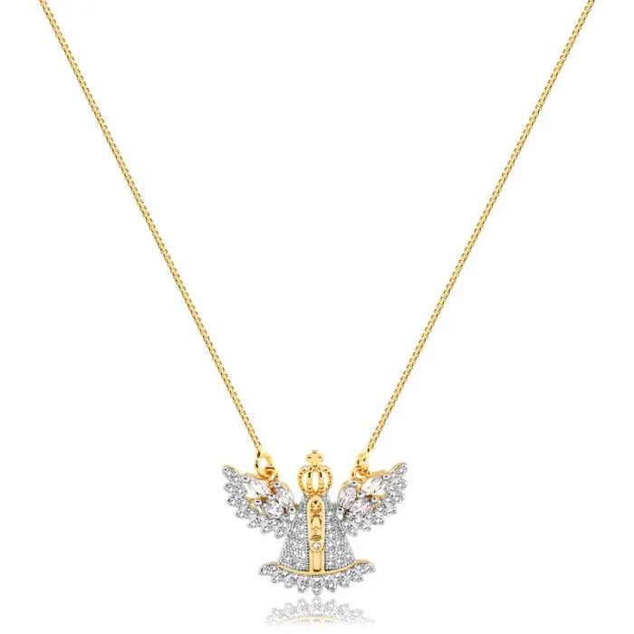 Colar com Pingente de Nossa Senhora c/ asas
